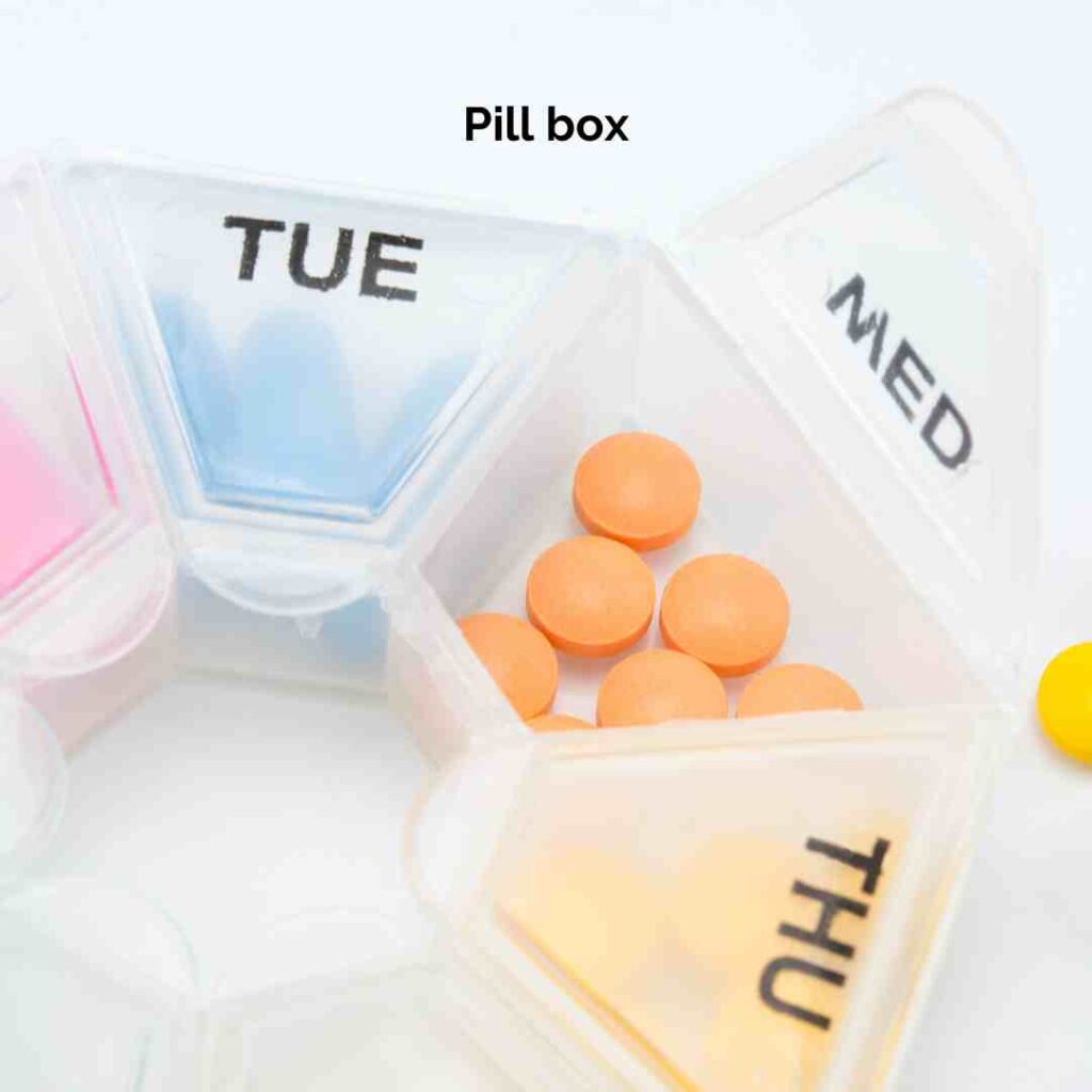 pill boxes as a system for medication reminders for elderly