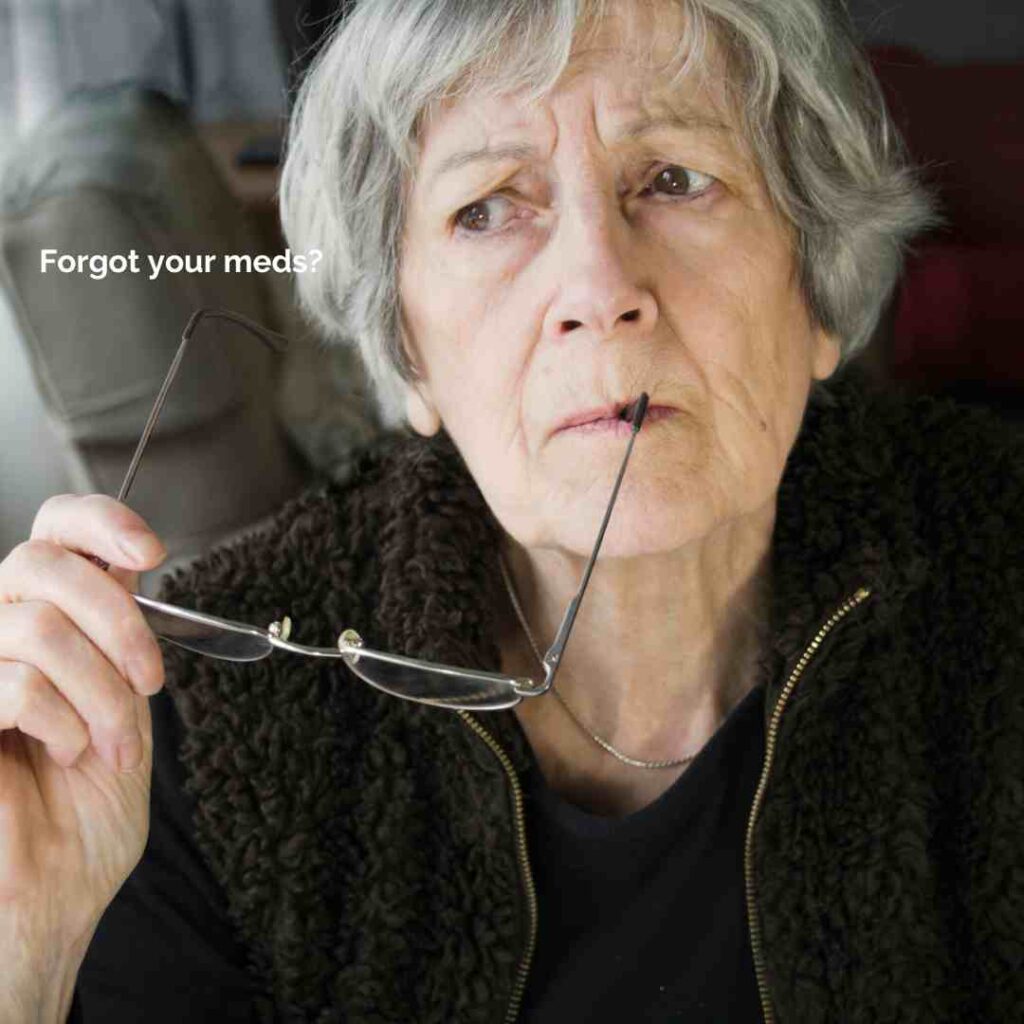 Senior forgetting to take their meds at home