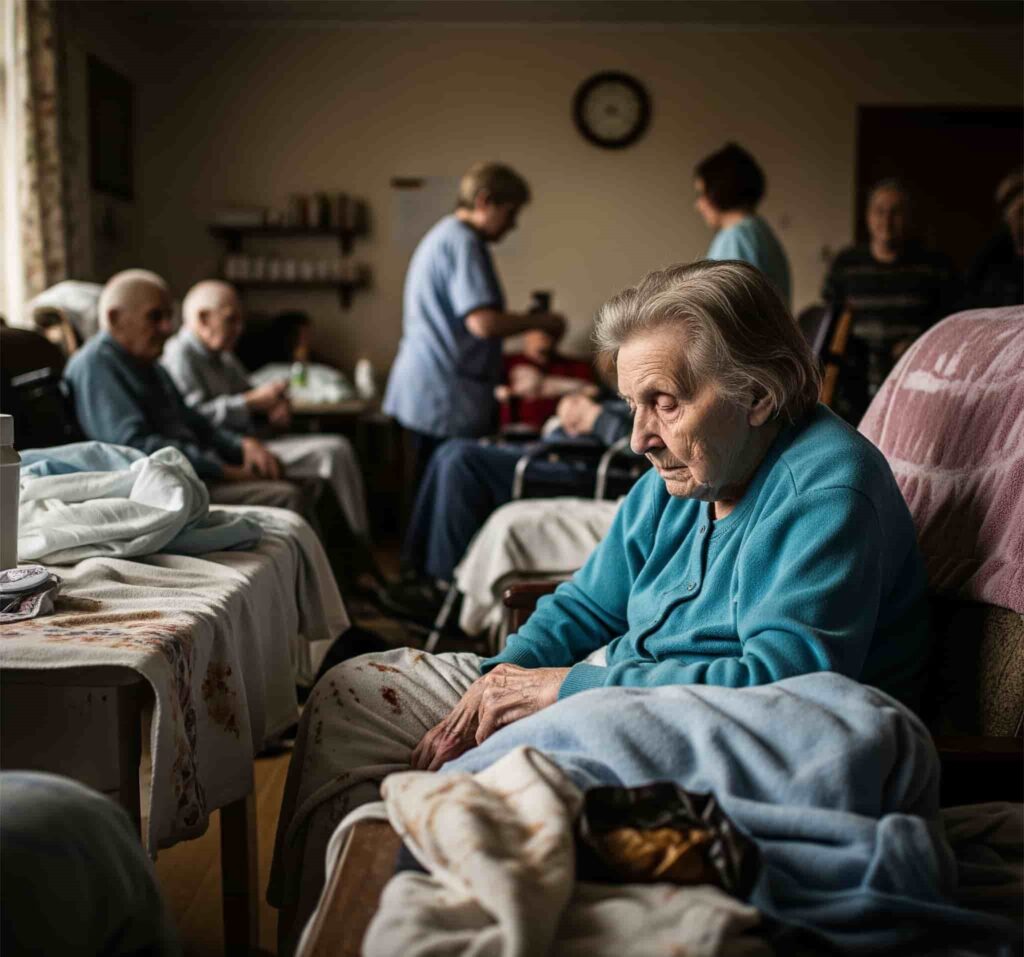Senior undergoing poor treatment at an assisted living facility