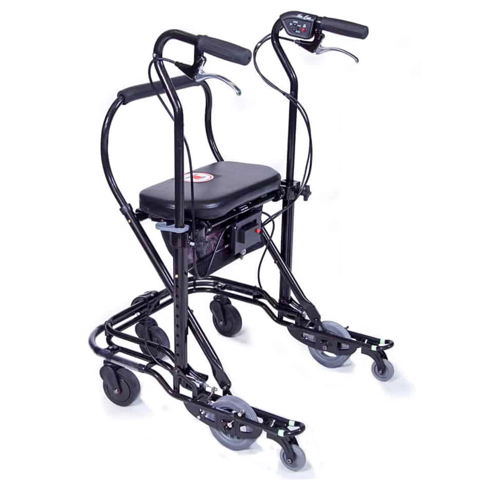 The U-Step Neuro Walker, a specialty stability walker with a U-shaped base, reverse braking system, and laser cue module (attached in front) for Parkinson’s patients.